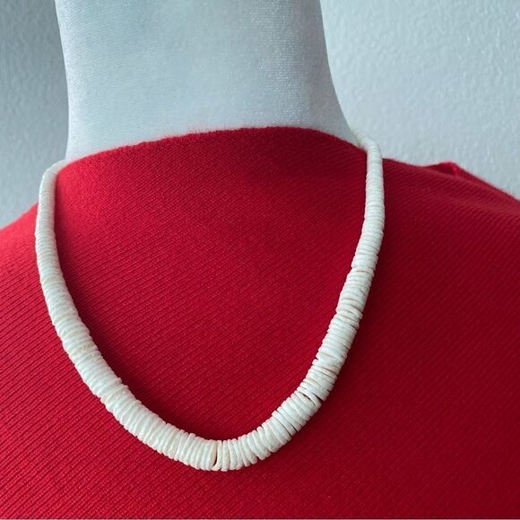 White Chocker Necklace Chocker Beaded Clasp Bohemian - Picture 1 of 5